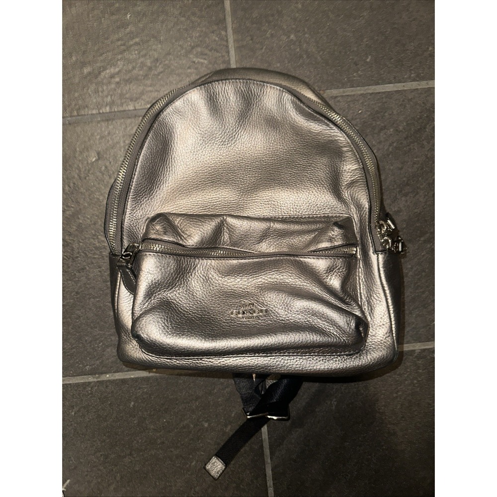 Authentic Coach Black  Pebble Leather Mini Charlie‎ Backpack